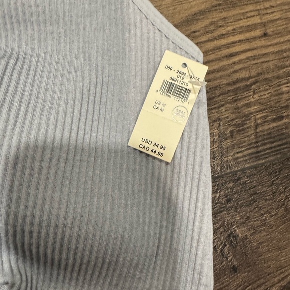 NWT Aerie Light Gray Ribbed Crop Top - Picture 3 of 3
